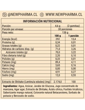 Shiitake 60 gomitas 150 gramos Marca Newpharma