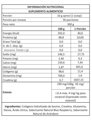 Power collagen polvo 300 gramos Marca Newpharma