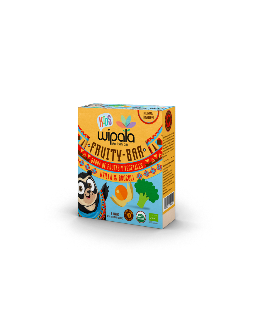 Kids bar uvilla quinua brocoli organic 150 gramos Marca Wipala