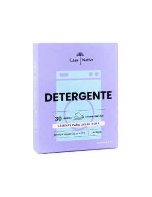 Detergente en laminas lavanda 190 gramos Marca Casa Nativa