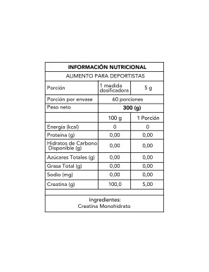 Creatina monohidratada polvo 300 gramos  Marca Newpharma