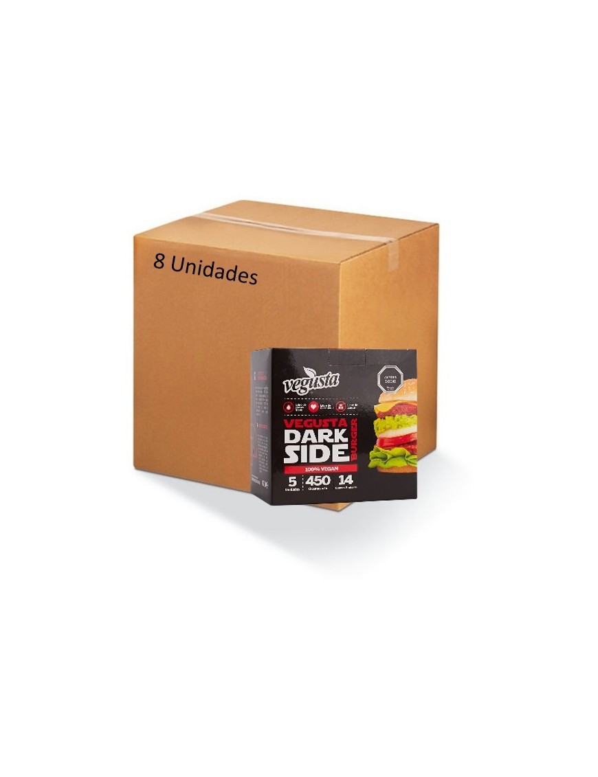 Caja Dark side burger 8 unidades 450 gramos Marca Vegusta