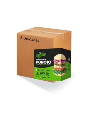 Caja Hamburguesa de porotos negros 8 unidades 400 gramos Marca Vegusta