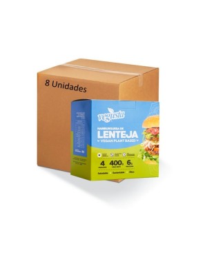 Caja Hamburguesa de lentejas 8 unidades 400 gramos Marca Vegusta