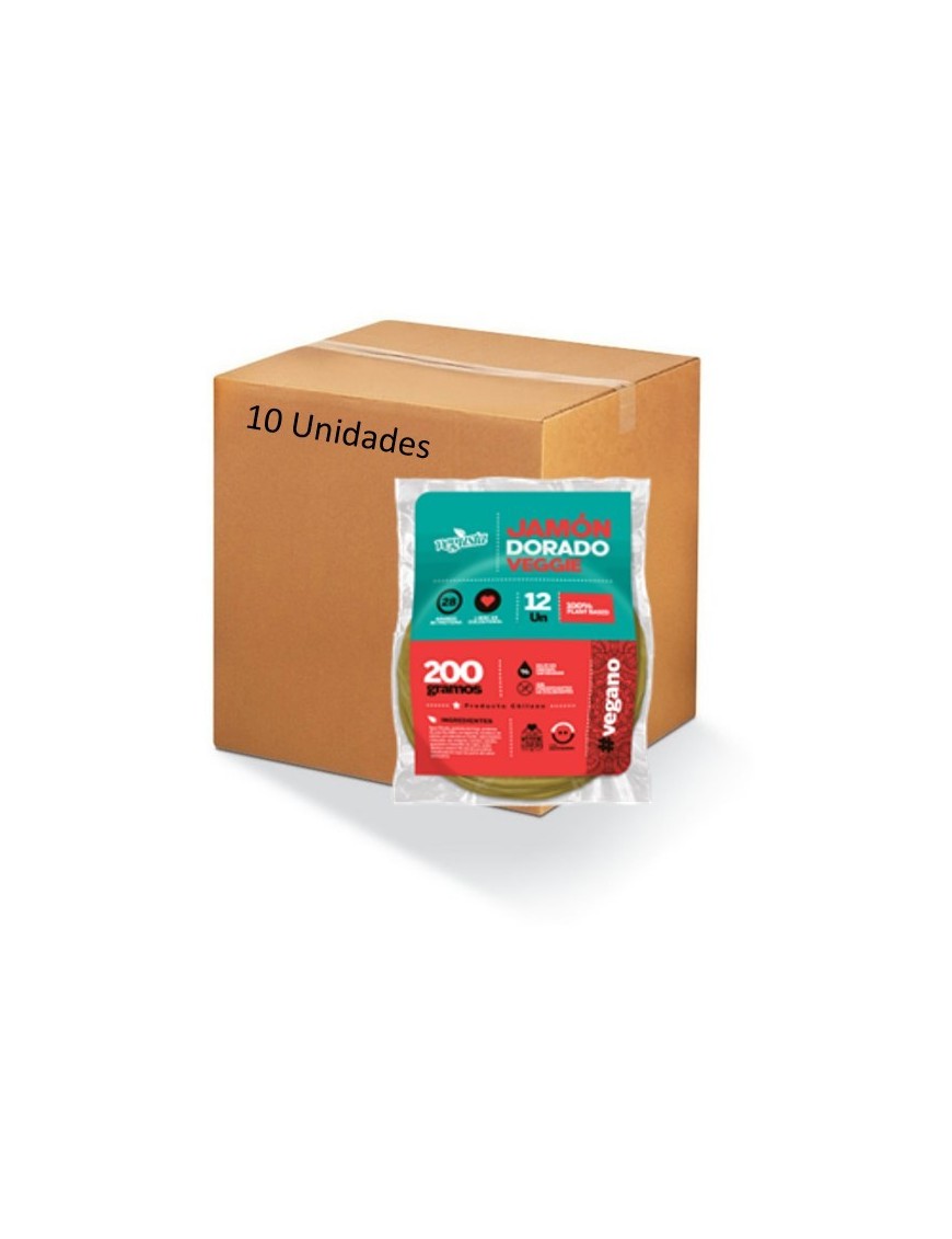 Caja Jamon dorado veggie 10 unidades 200 gramos Marca Vegusta