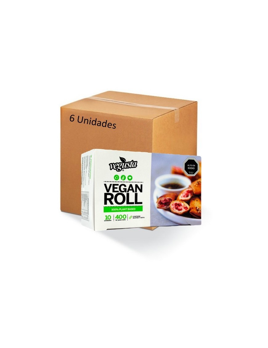 Caja Vegan roll 6 unidades 400 gramos Marca Vegusta