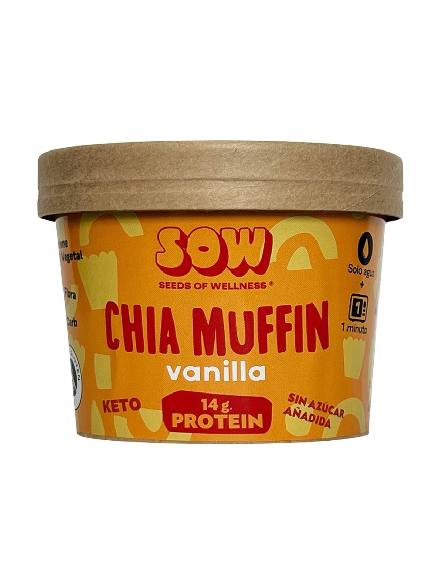 Muffin de chia sabor vainilla 52 gramos Marca Sow