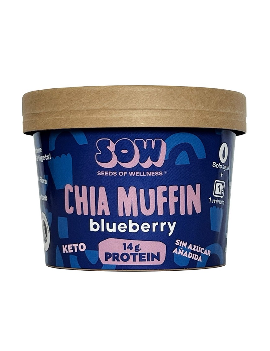 Muffin de chia sabor arandano 52 gramos Marca Sow