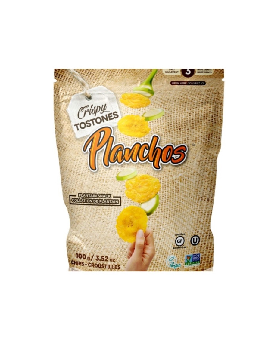 Chips de platano verde con sal de mar 100 gramos Marca Planchos