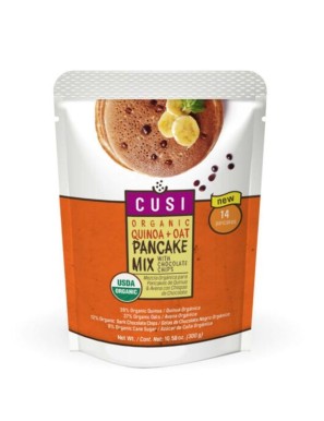 PRE-MEZCLA SIN GLUTEN PARA PANCAKES DE QUINOA & AVENA CON CHISPAS DE CHOCOLATE 300 GR