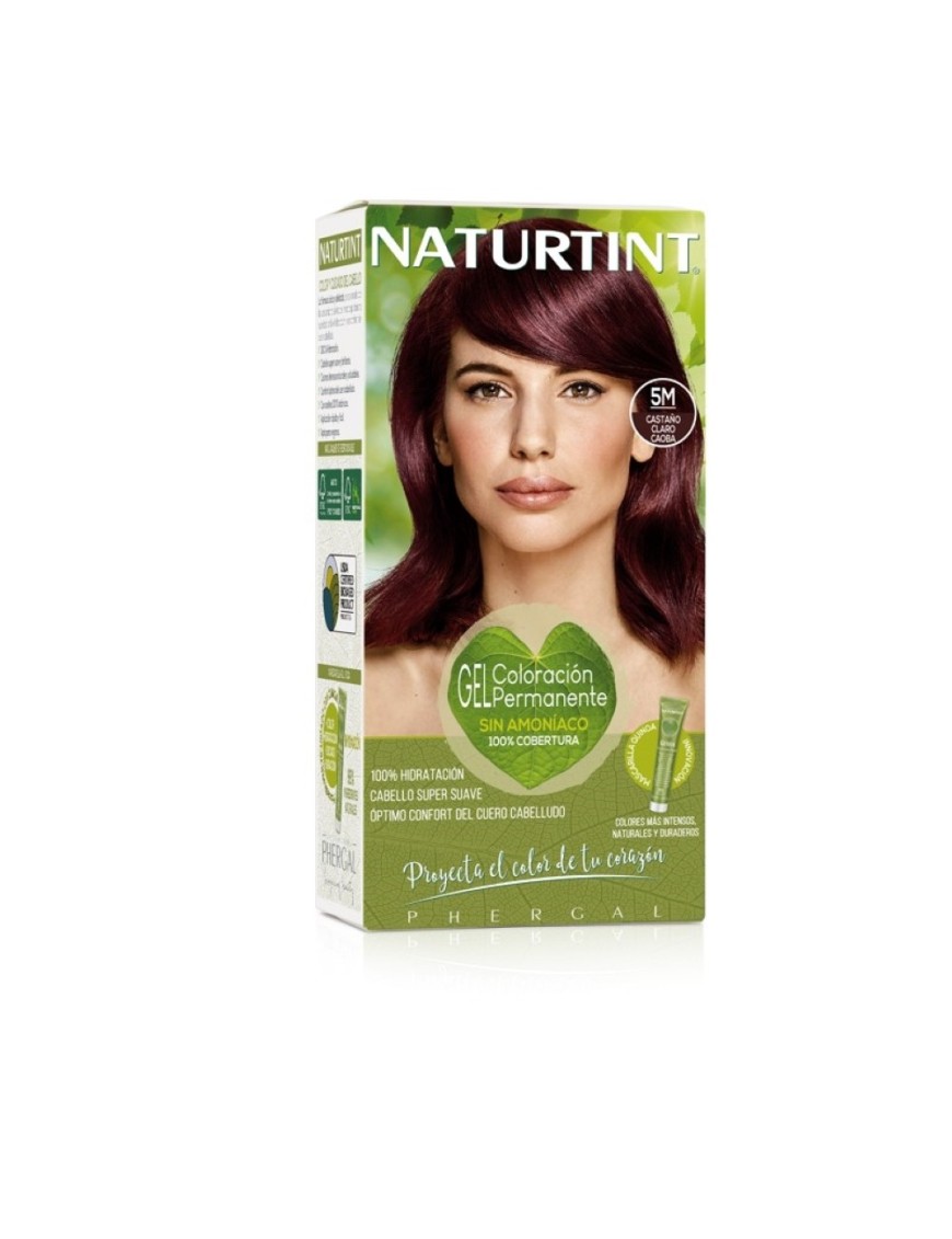 5M Tintura natural castaño claro caoba permanente en gel 170 cc Marca Naturtint