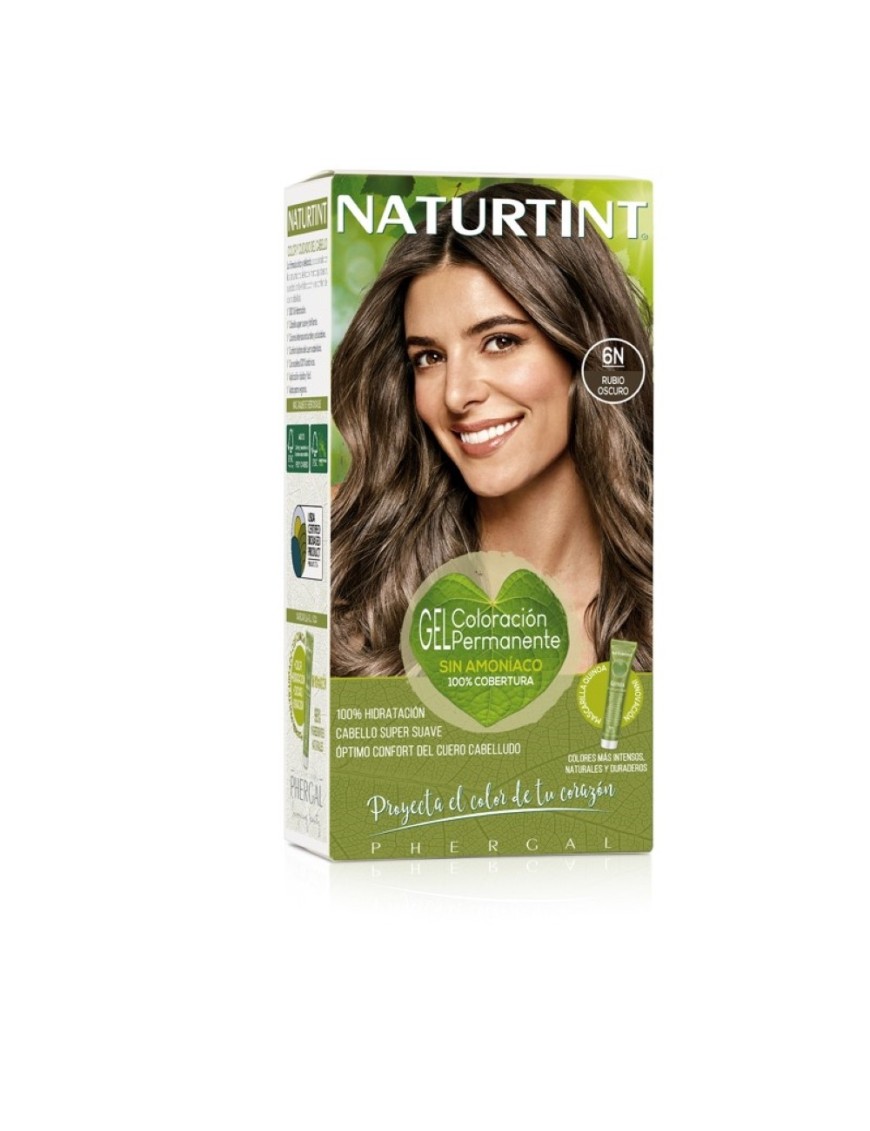 6N Tintura natural permanente en gel sin amoniaco 170 cc Marca Naturtint