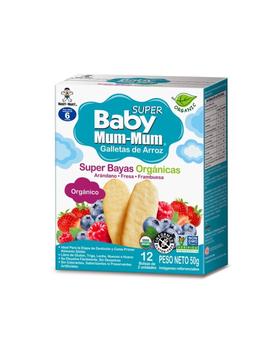 Galleta de arroz super bayas organicas 50 gramos Marca Baby Mum-Mum
