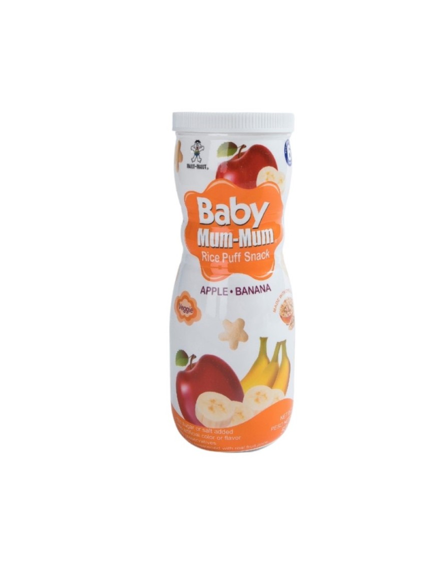 Puff de arroz sabor manzana y platano 50 gramos Marca Baby Mum-Mum