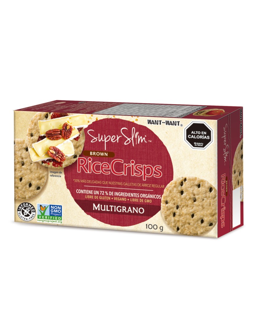 Galleta de arroz integral multigrano 100 gramos Marca Rice Crisps