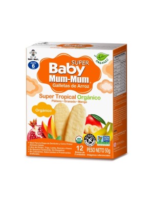 Galletas de arroz sabor super tropical organicas 50 gramos Marca Baby Mum-Mum