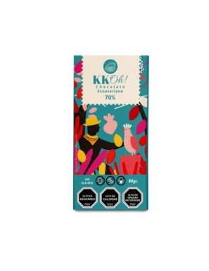 Barra de chocolate 70% cacao 80 gramos Marca Kkoh