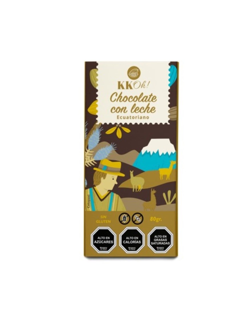 Barra de chocolate con leche 80 gramos Marca Kkoh