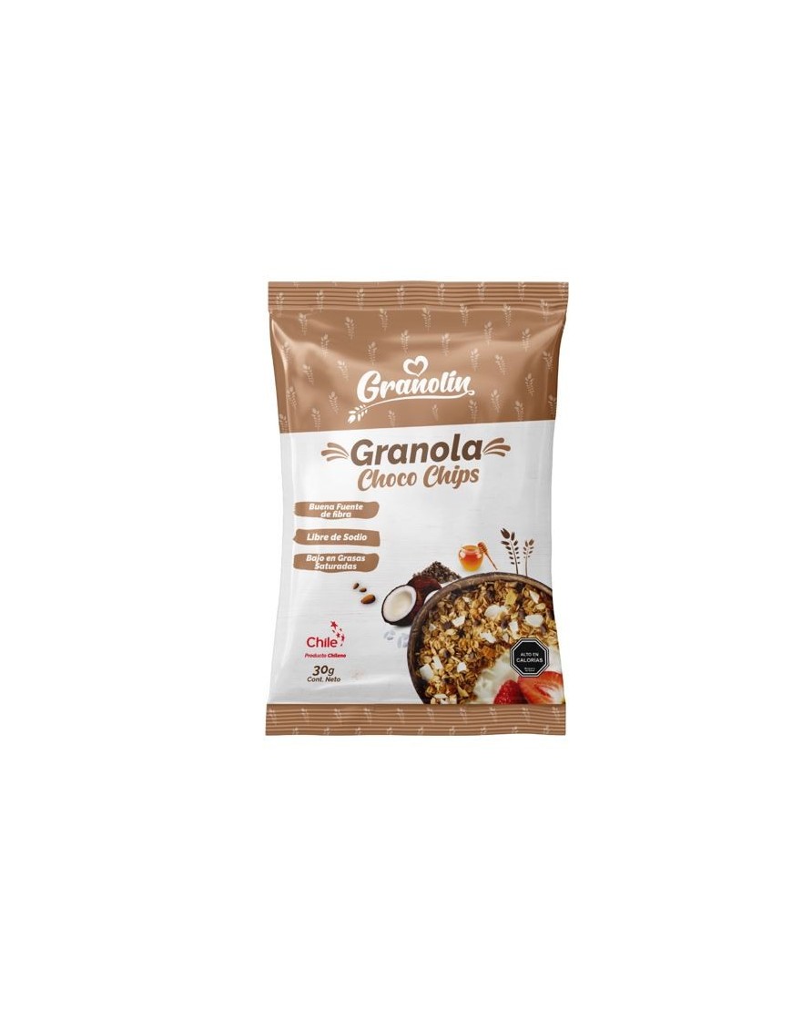 Granola choco chips 30 gramos Marca Granolin