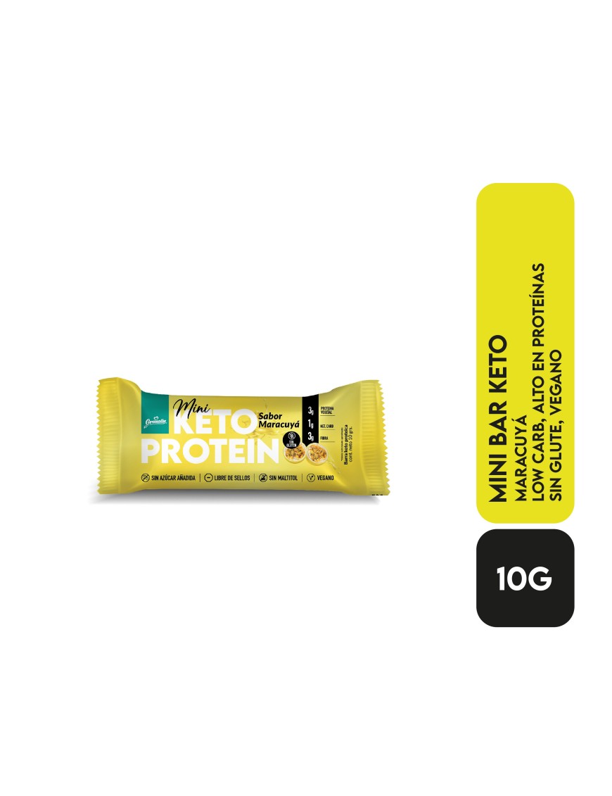 Display 20 unidades mini barra keto maracuya 10 gramos Marca Granolin