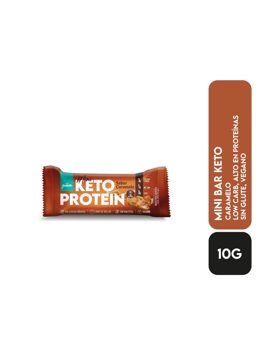 Display 20 unidades mini barra keto caramelo 10 gramos Marca Granolin