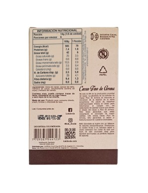 Chocolate 70% origen colombia 85 gramos Marca Lok