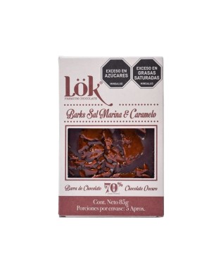 Chocolate 70% sal marina caramelo 85 gramos Marca Lok