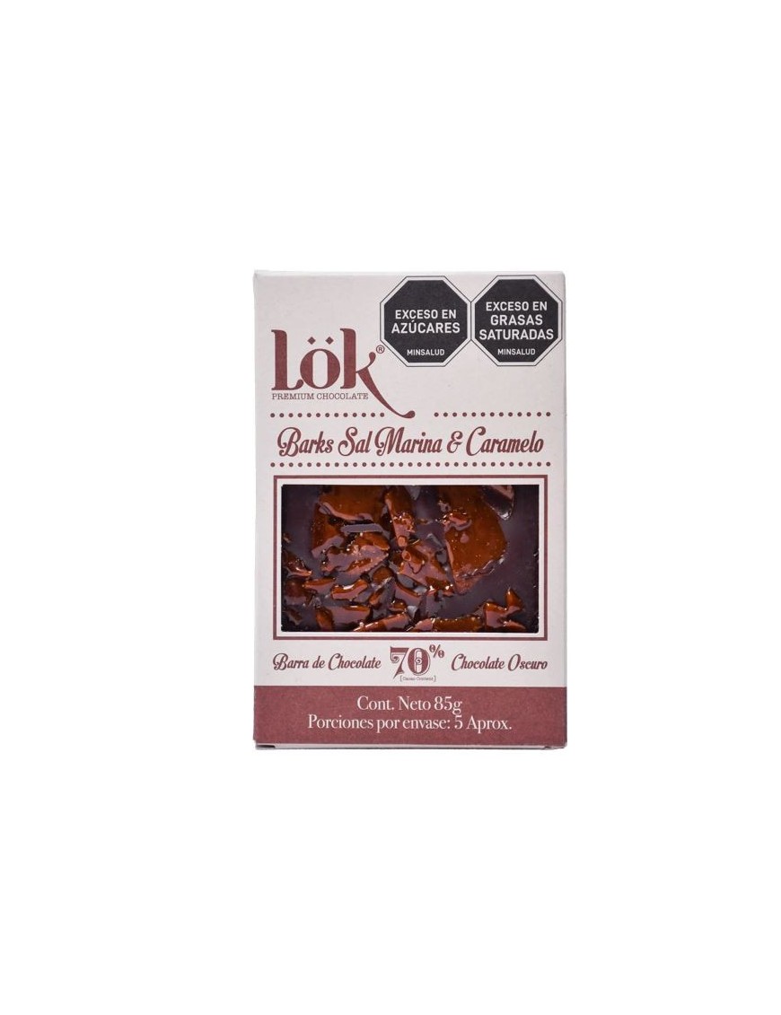 Chocolate 70% sal marina caramelo 85 gramos Marca Lok