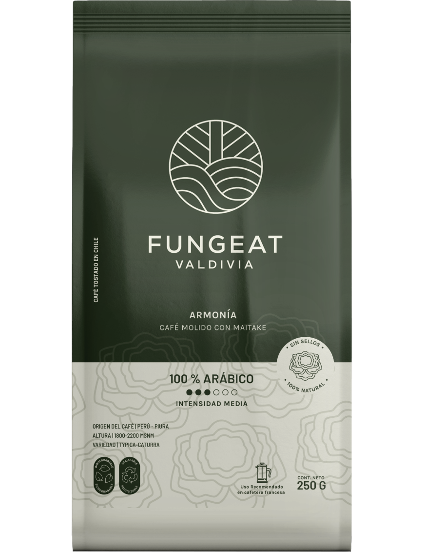 Armonia cafe molido con maitake polvo 250 gramos Marca Fungeat