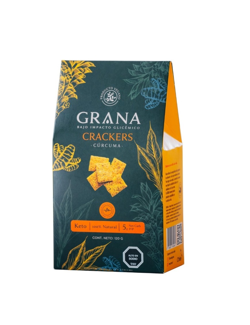 Crackers curcuma 135 gramos Marca Grana
