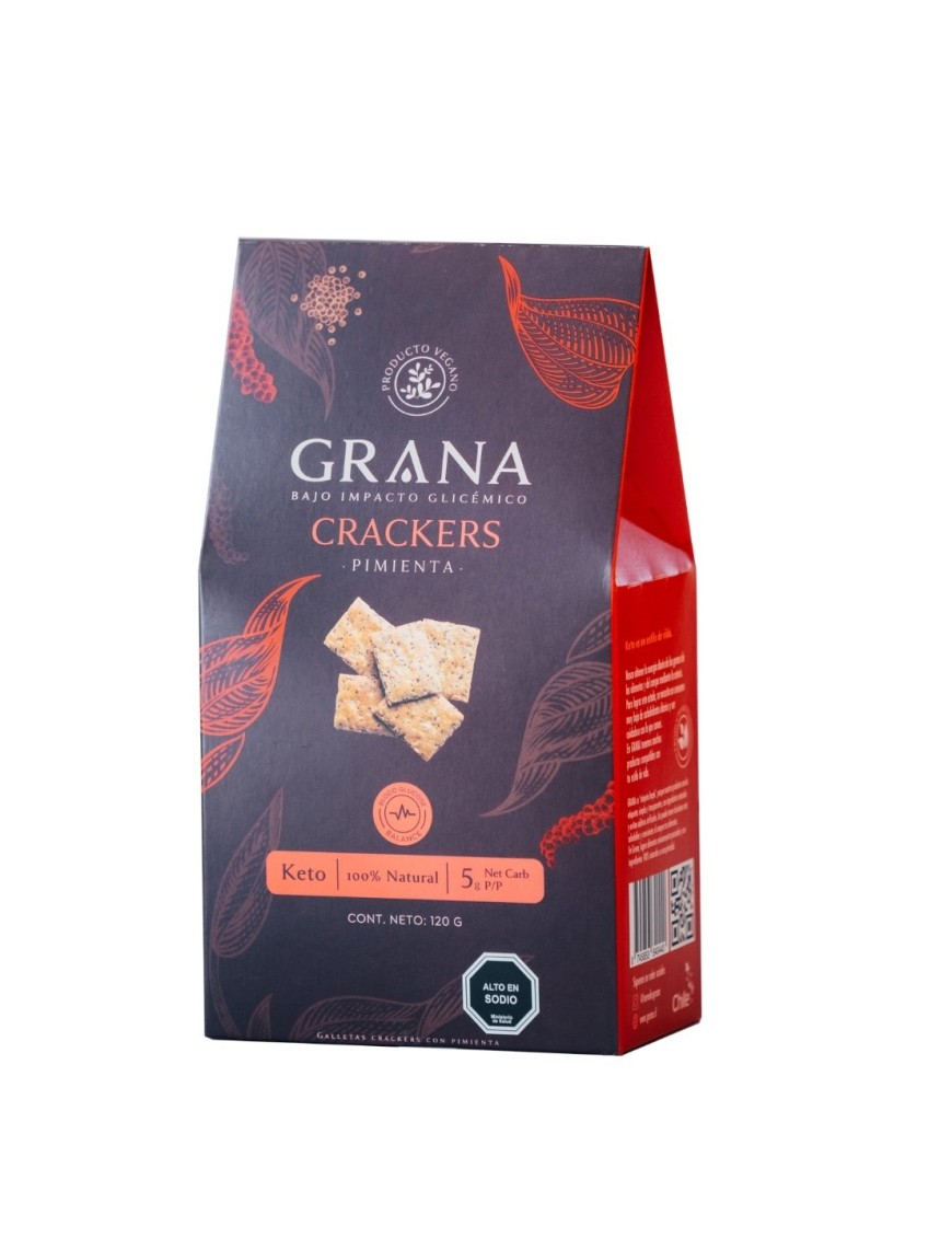 Crackers pimienta 135 gramos Marca Grana