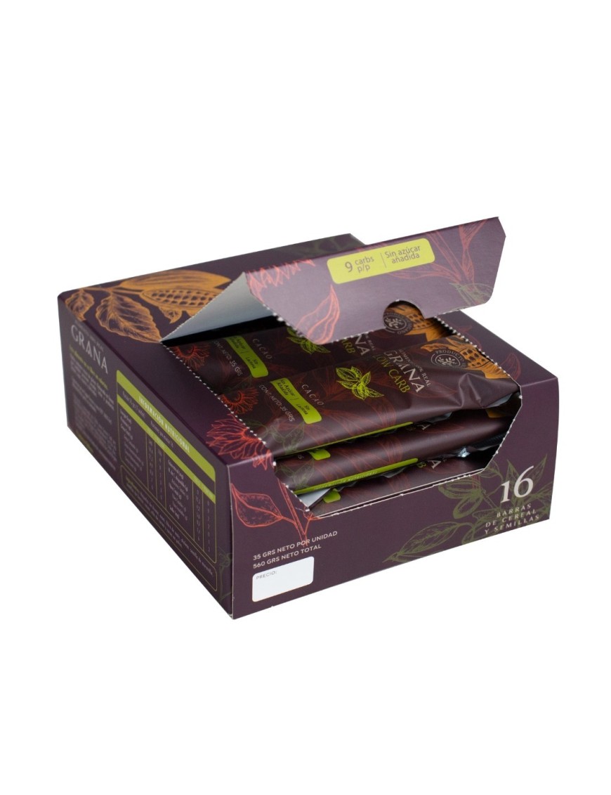 Display 16 unidades barra cacao  40 gramos Marca Grana