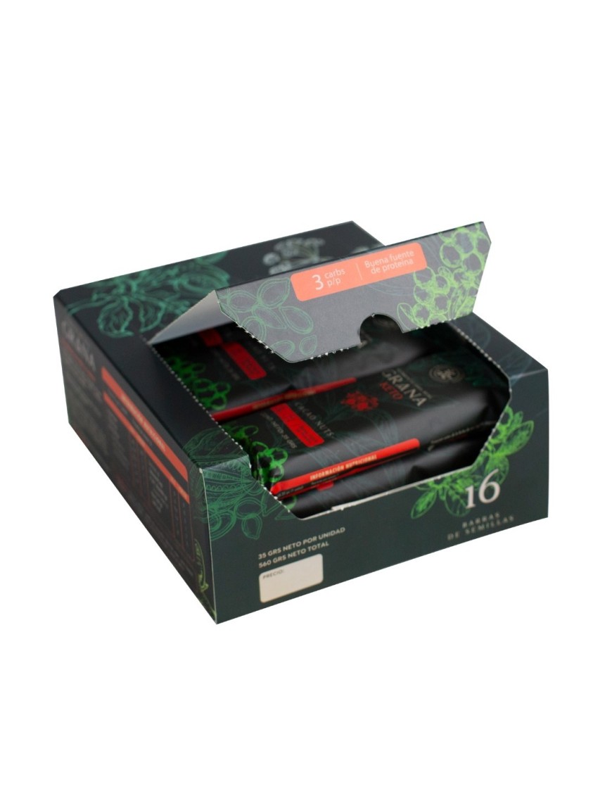 Display 16 unidades barra keto 40 gramos Marca Grana