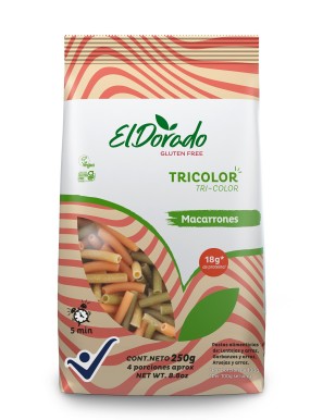 Pasta tricolor macarrones 250 gramos El Dorado
