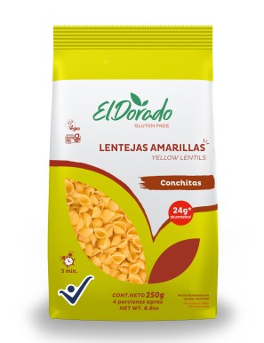 Pasta de lentejas amarillas conchitas 250 gramos El Dorado