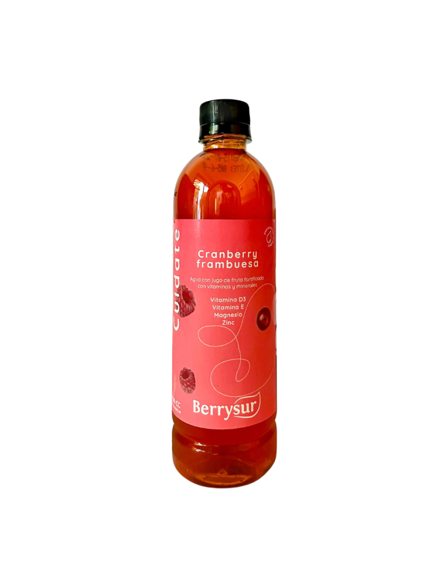 Agua fortificada cranberry frambuesa 500 cc Marca Berrysur