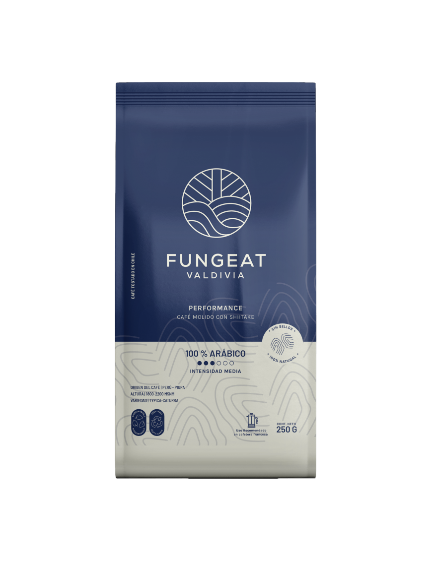 Performance cafe molido con Shiitake polvo 250 gramos Marca Fungeat