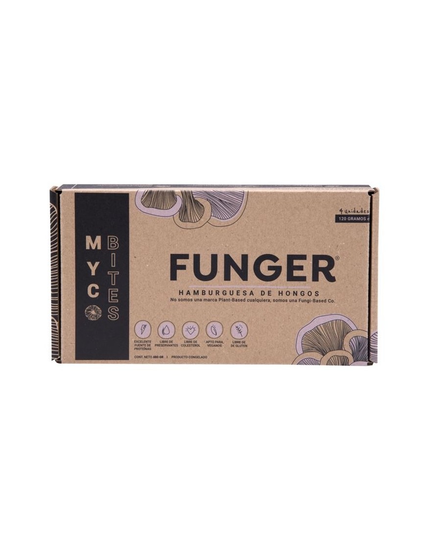 Hamburguesa de hongos funger 480 gramos Marca Mycobites