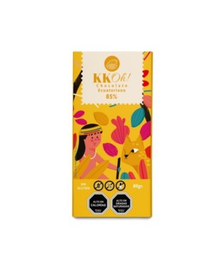 Barra de chocolate 85% cacao 80 gramos Marca Kkoh