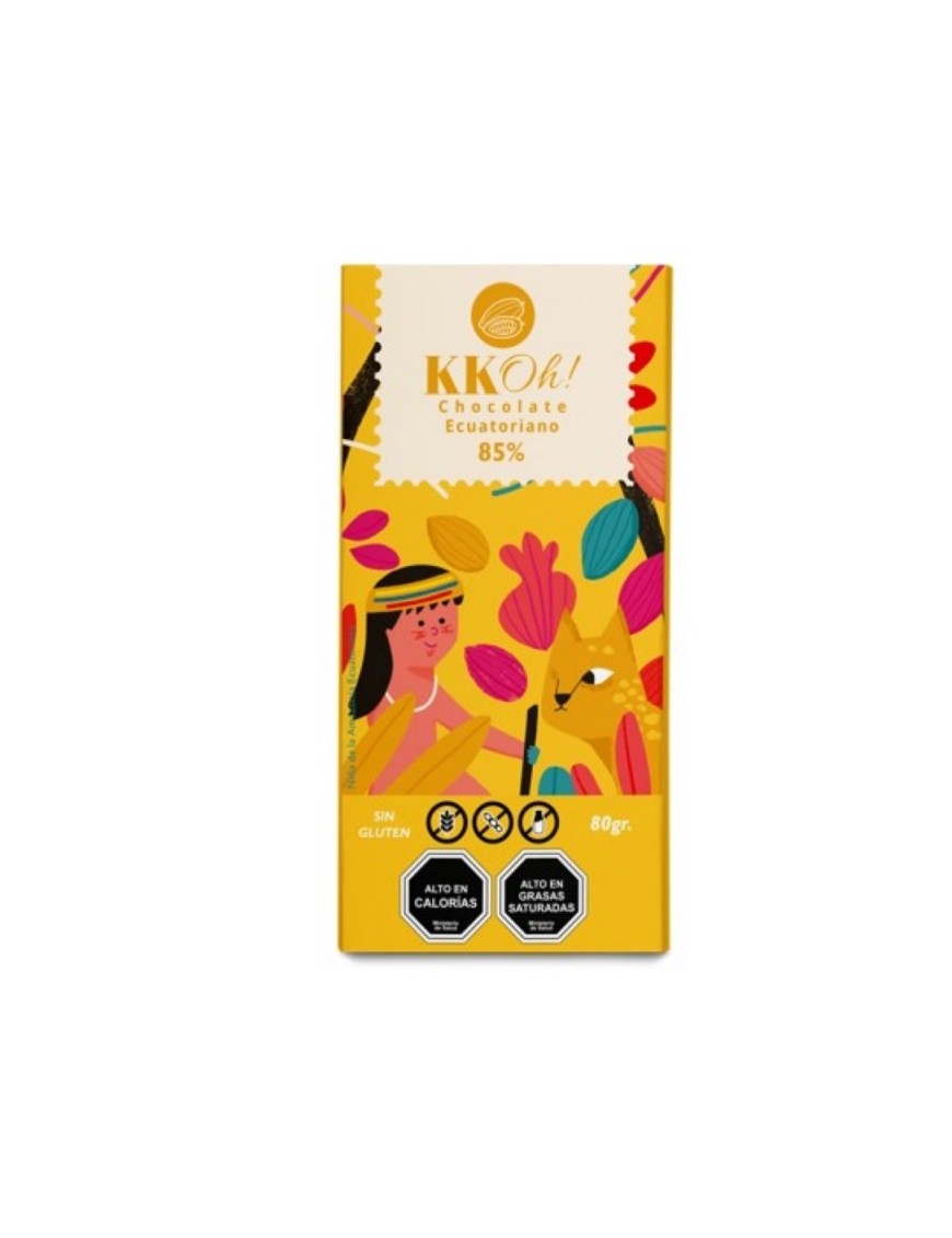 Barra de chocolate 85% cacao 80 gramos Marca Kkoh